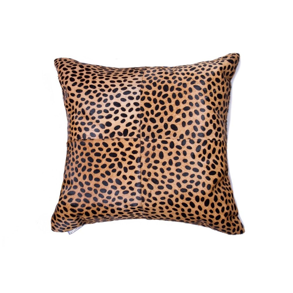 Natural Home Decor Torino Quattro Togo Cowhide Pillow | 1-Piece | Cheetah